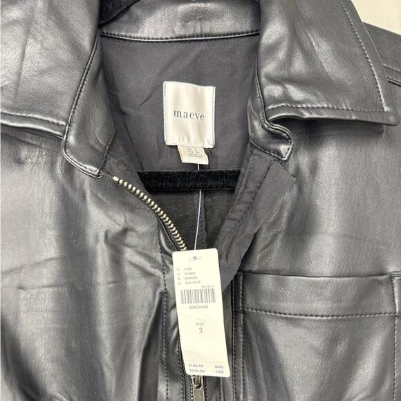 NWT The Colette Weekend Jumpsuit by Maeve: Faux-Leather Anthropologie Size XS - Picture 12 of 14